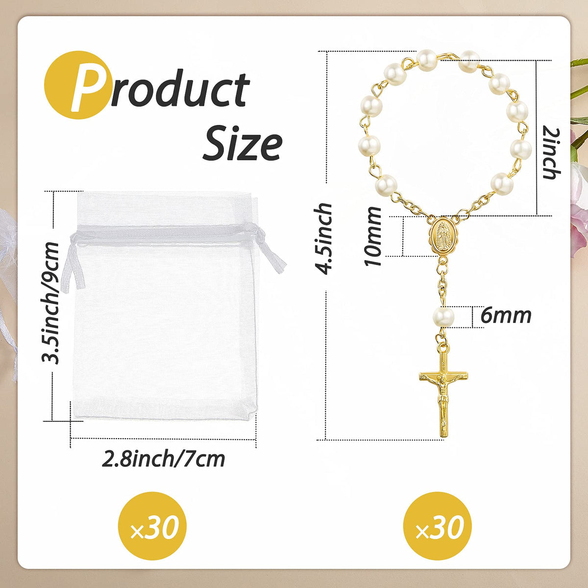 Junkin rosary with gold-plated crucifix for elegant decor