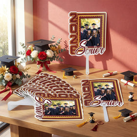 Junkin graduation fans ergonomic 5-inch handle for comfortable posing