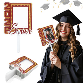 Junkin graduation fans front view with handle for visible celebration
