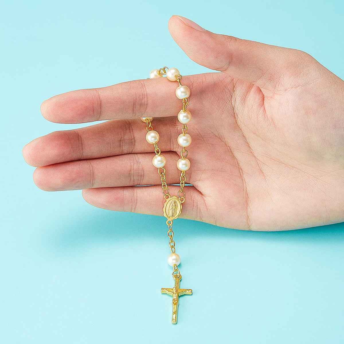 Junkin Our Lady of Guadalupe centerpiece on rosary