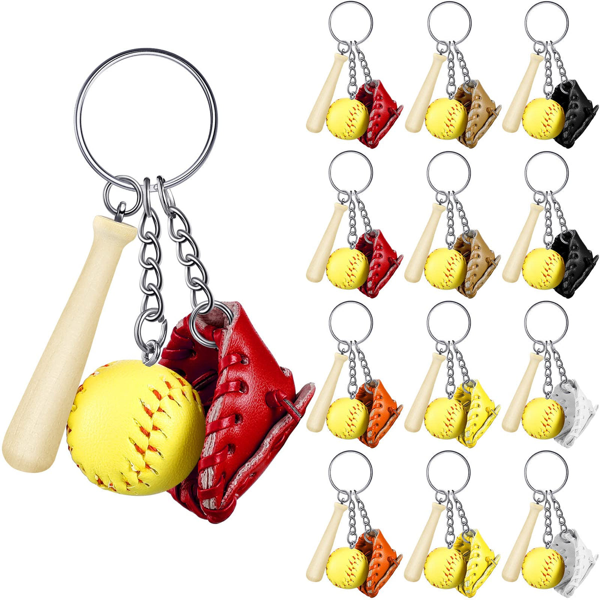 Junkin softball keychain highlights a mini softball pendant for easy key storage
