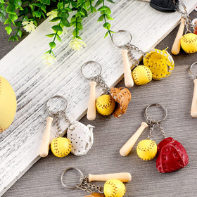 Junkin softball glove pendant charm adds style to bags