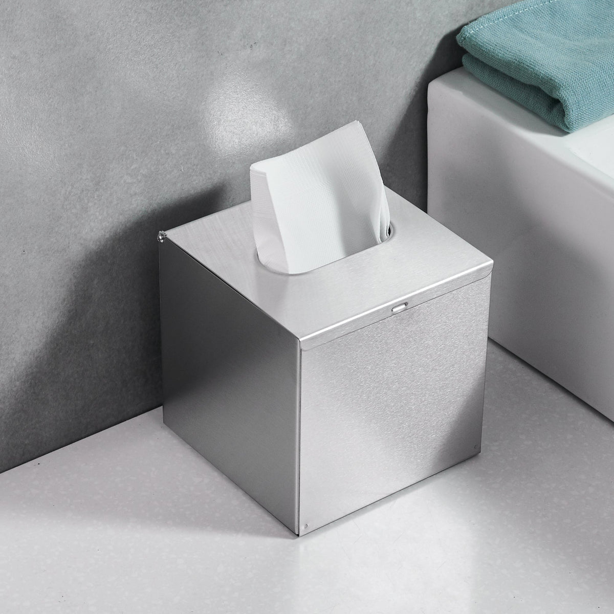 JunSun square tissue box cover flip-top lid enables quick refills in living spaces