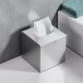 JunSun square tissue box cover flip-top lid enables quick refills in living spaces