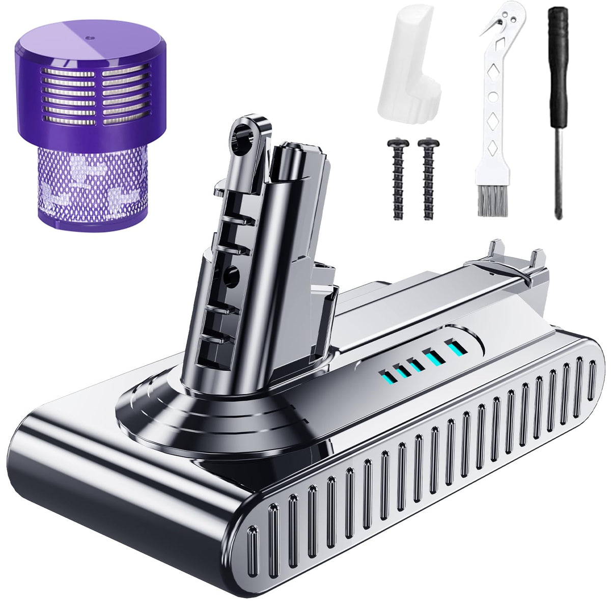 JUNWOOD Dyson V10 battery 7000mAh extends runtime with fast charging for busy cleaning sessions.