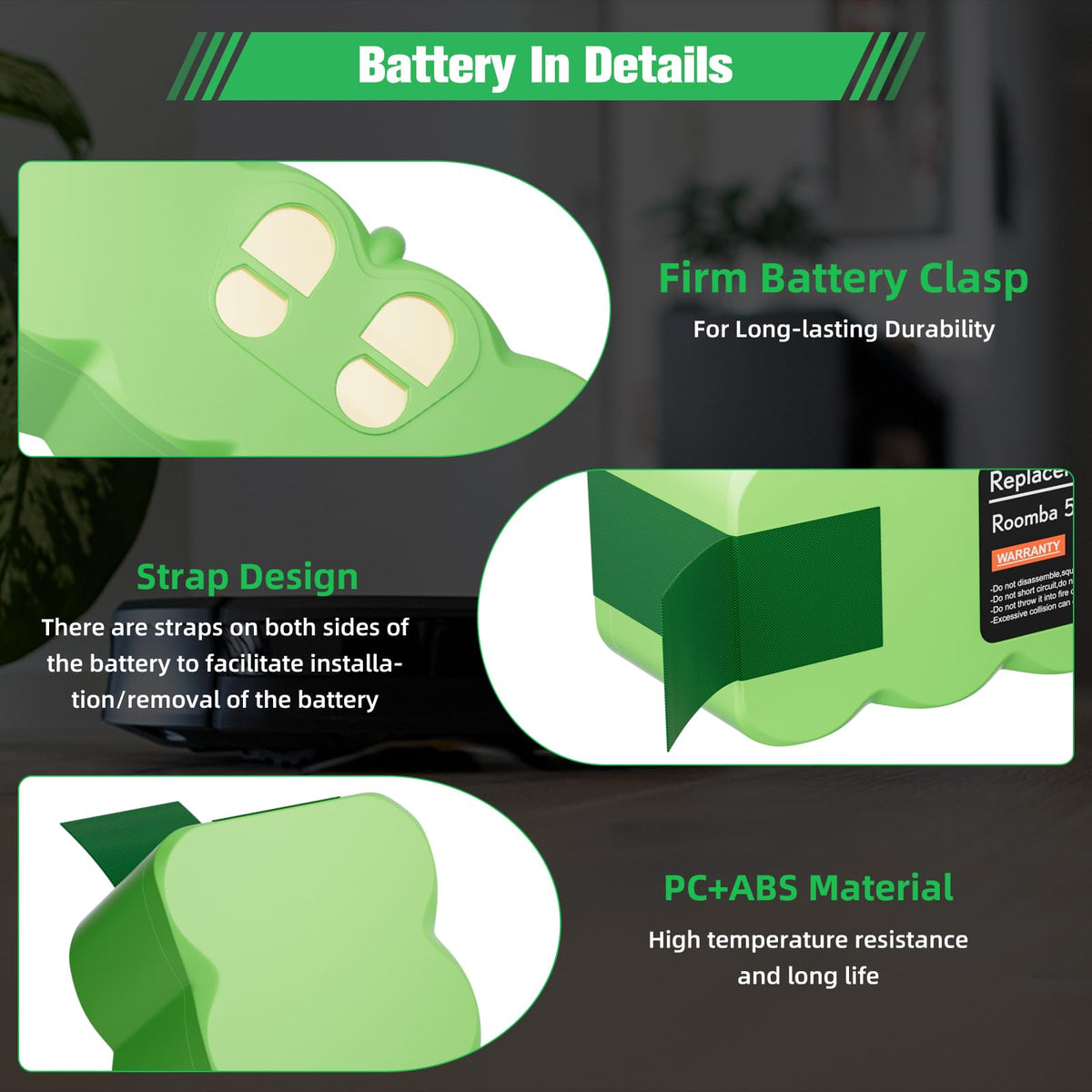 JUNWOOD 6.4Ah battery in packaging, ready for quick install.