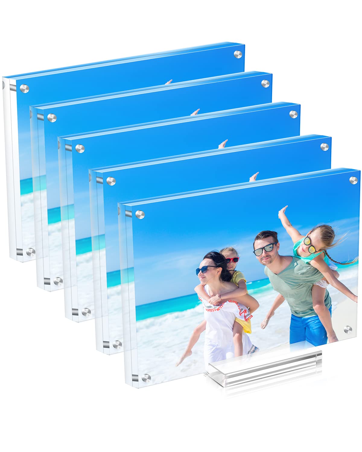 JUOIFIP 5-pack acrylic frames offer clear, UV-resistant memories.