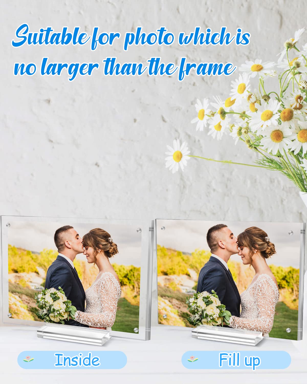 JUOIFIP magnetic photo frame securely holds photos on metal surfaces.