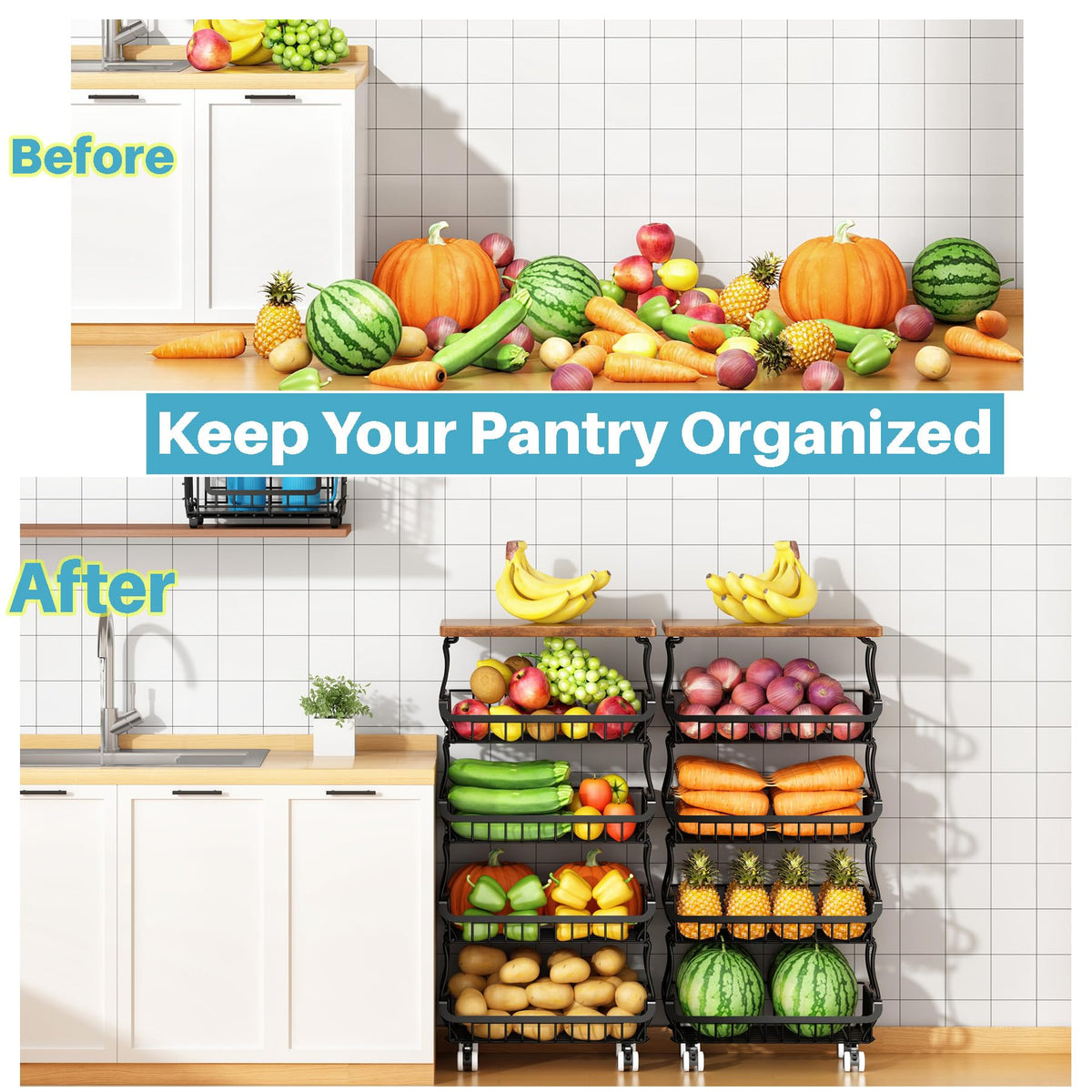 Jusdyrack heavy-duty steel construction for durable kitchen storage