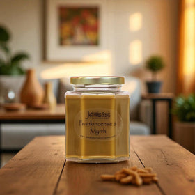 Just Makes Scents candle in 8oz jar ready for cozy winter evenings.