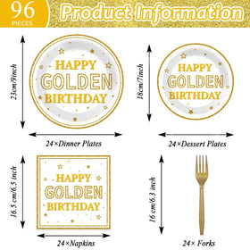 Justforjoyful gold glitter dessert plates 7-inch add sparkle to desserts