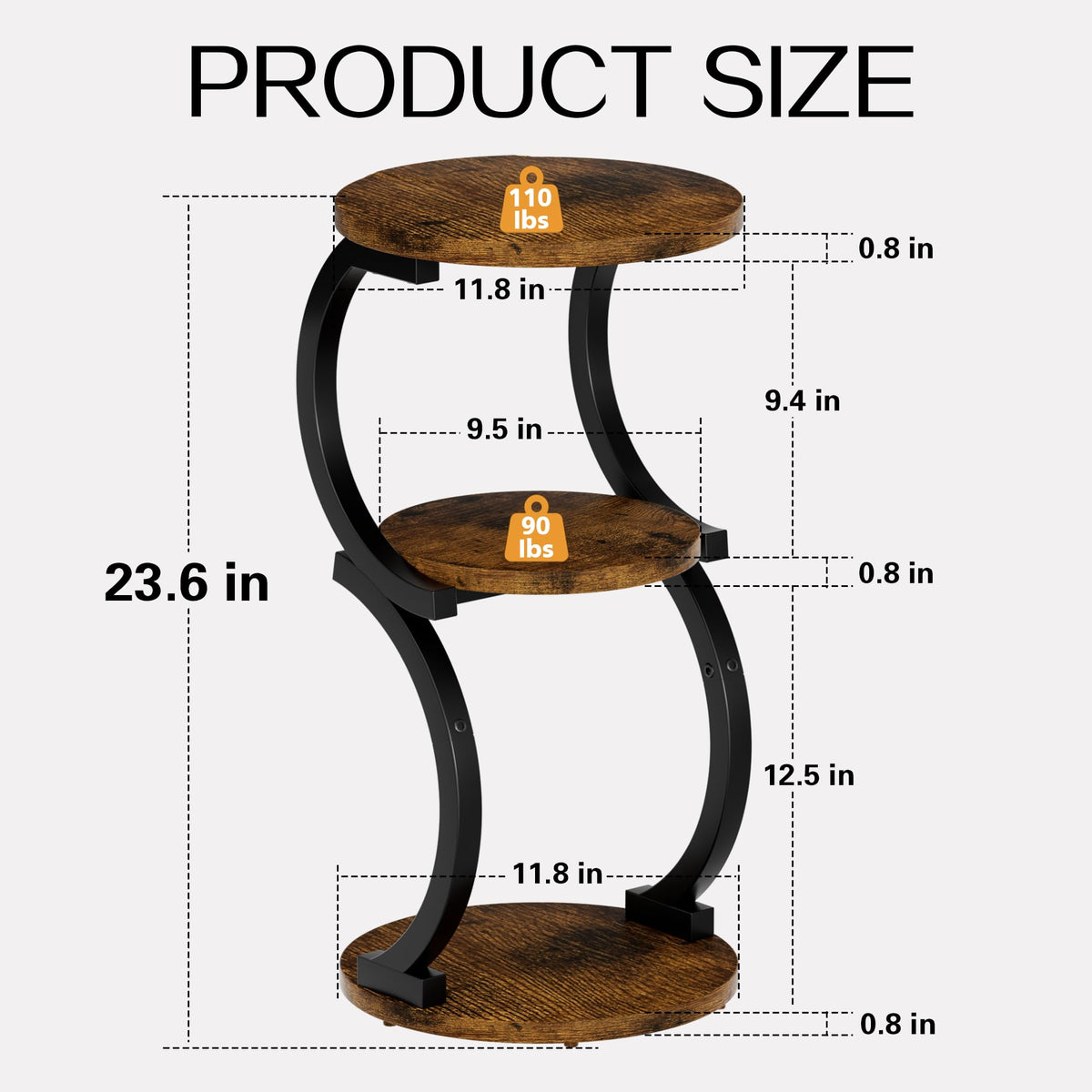 JUSTOGO rustic brown wood top table complements rustic interiors