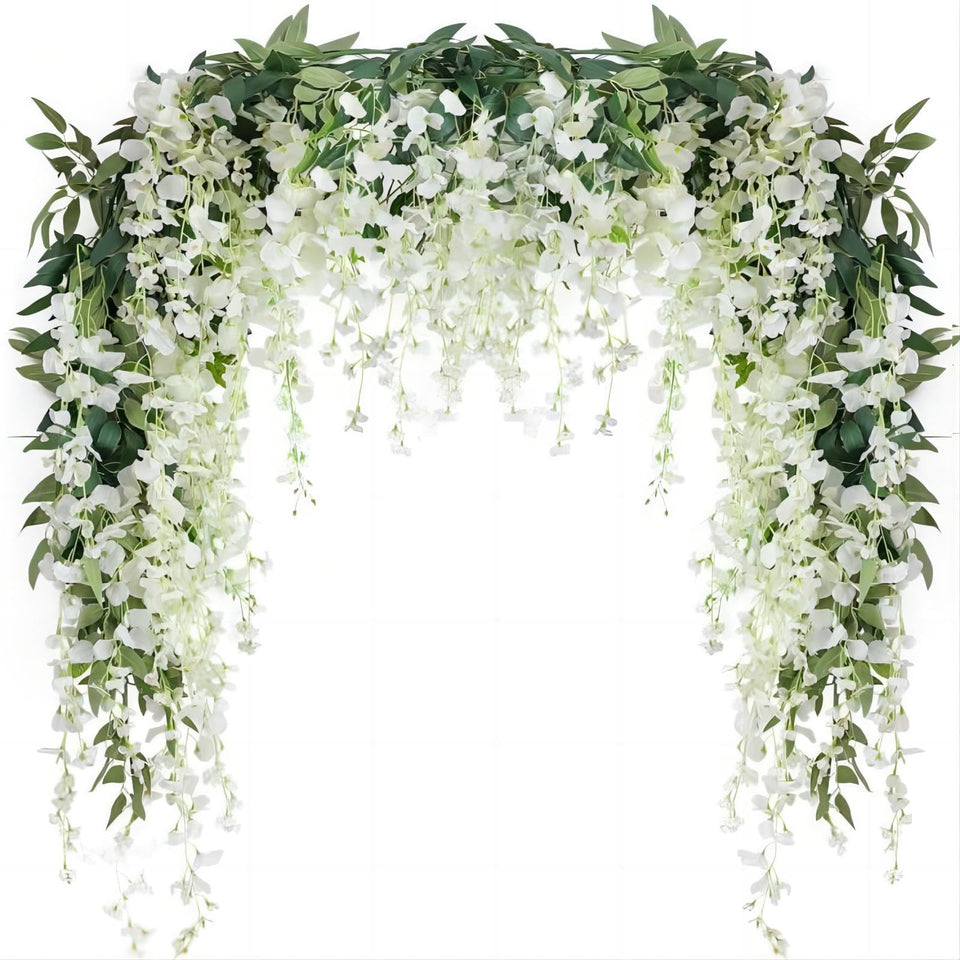 JUSTOYOU wisteria garland 7ft rail drape for romantic indoor ambience