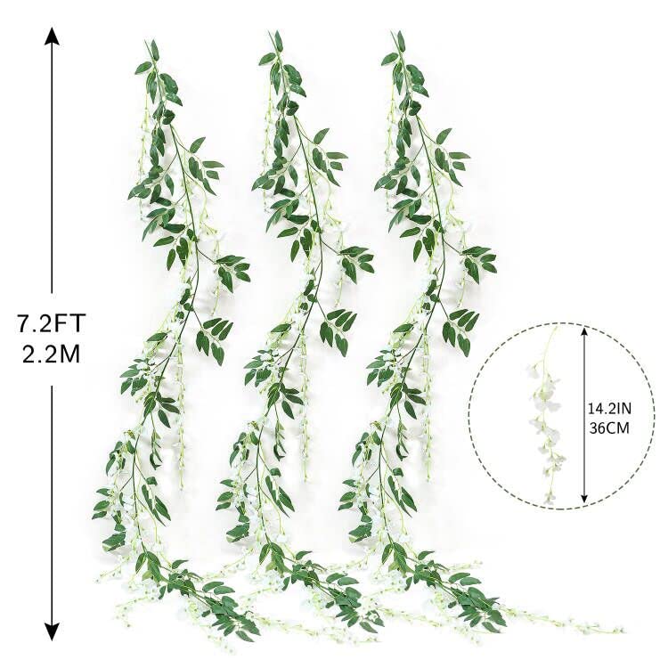 JUSTOYOU wisteria garland suitable for indoor/outdoor decor at events