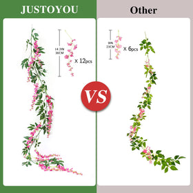 JUSTOYOU wisteria garland easy to bend and wrap around railings.