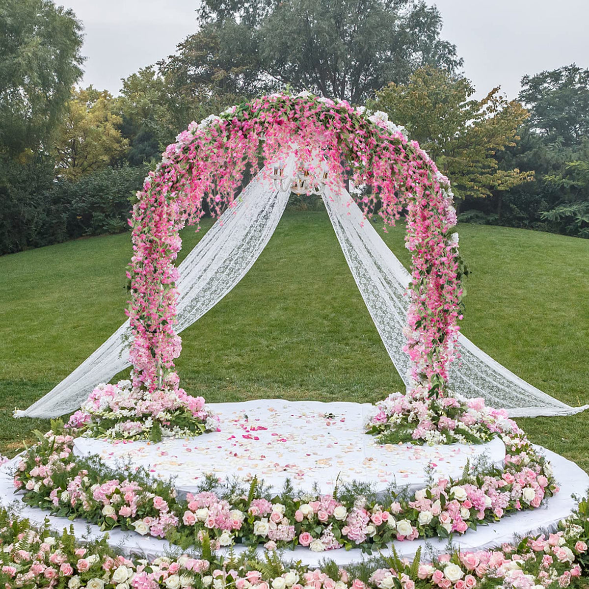 JUSTOYOU wisteria garland suitable for outdoor displays with flexible stems.