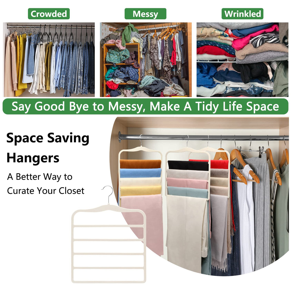 JUUBAOOPN ABS-material construction delivers durable, reliable hangers.