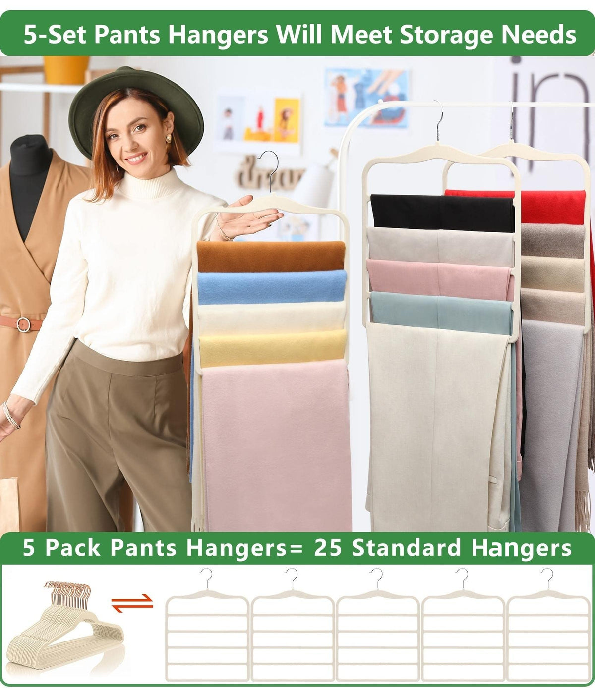 JUUBAOOPN non-slip flocking keeps pants secure and crease-free.