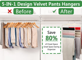 JUUBAOOPN velvet hanger with 360-degree swivel hook for easy selection.