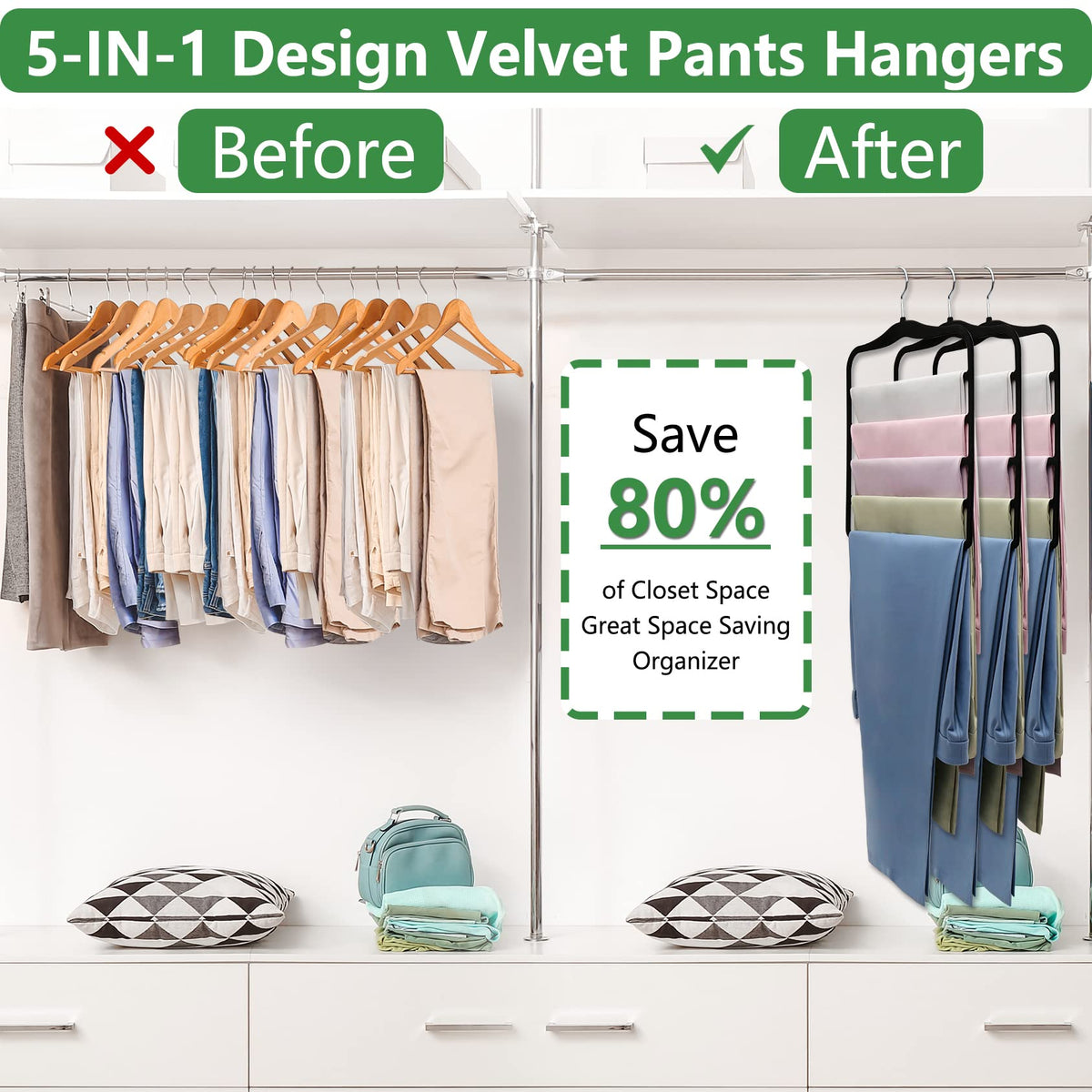JUUBAOOPN velvet non-slip hanger protects fabrics and prevents slipping.