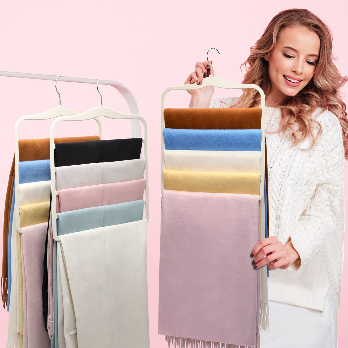 JUUBAOOPN versatile rack fits pants, scarves, towels.