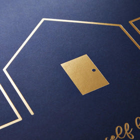 Juvale spiral-bound notebook with navy cover for guest registration