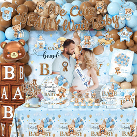 Juweked bear cake topper brings a cute focal point to the dessert table.