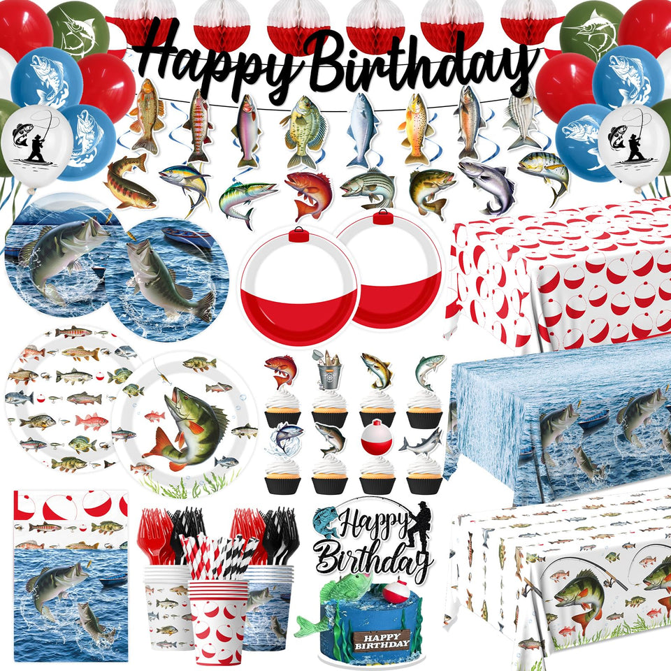 Juweked fishing party banner elevates the party decor and photo-worthy moments.