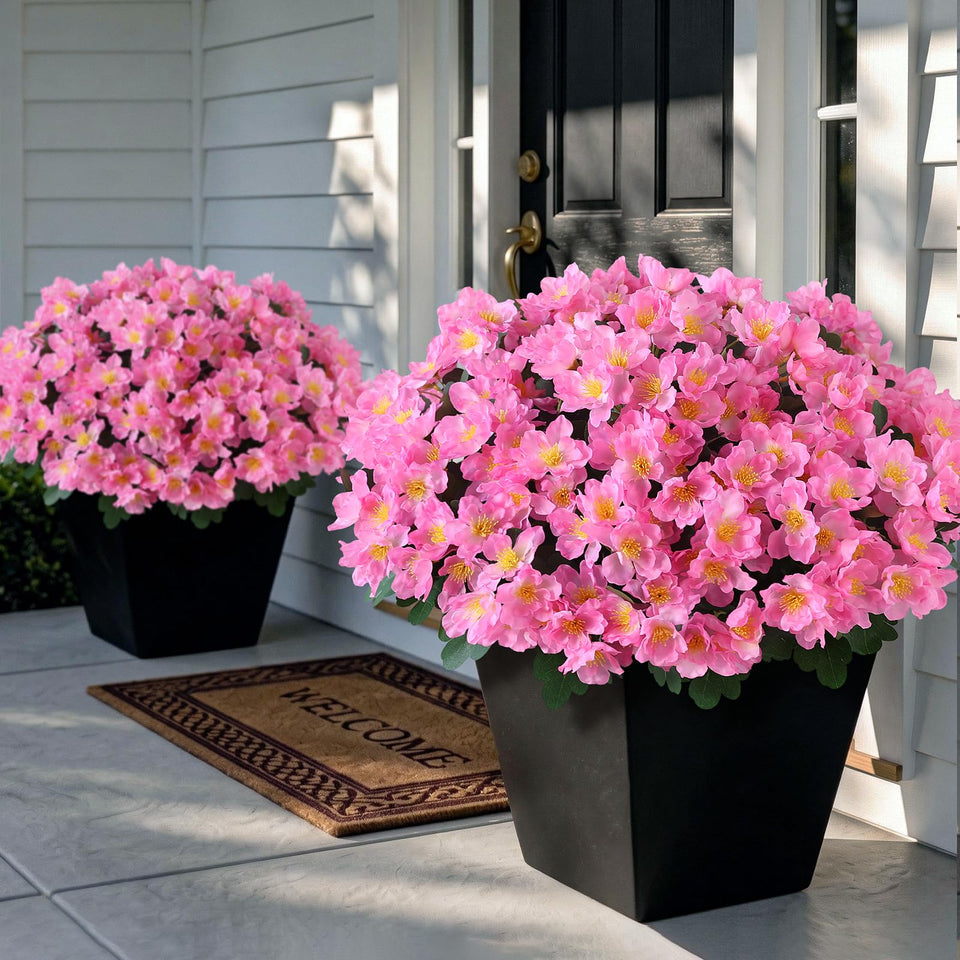 Juxdp 16-bundle artificial camellia for front door enhances curb appeal with faux realism