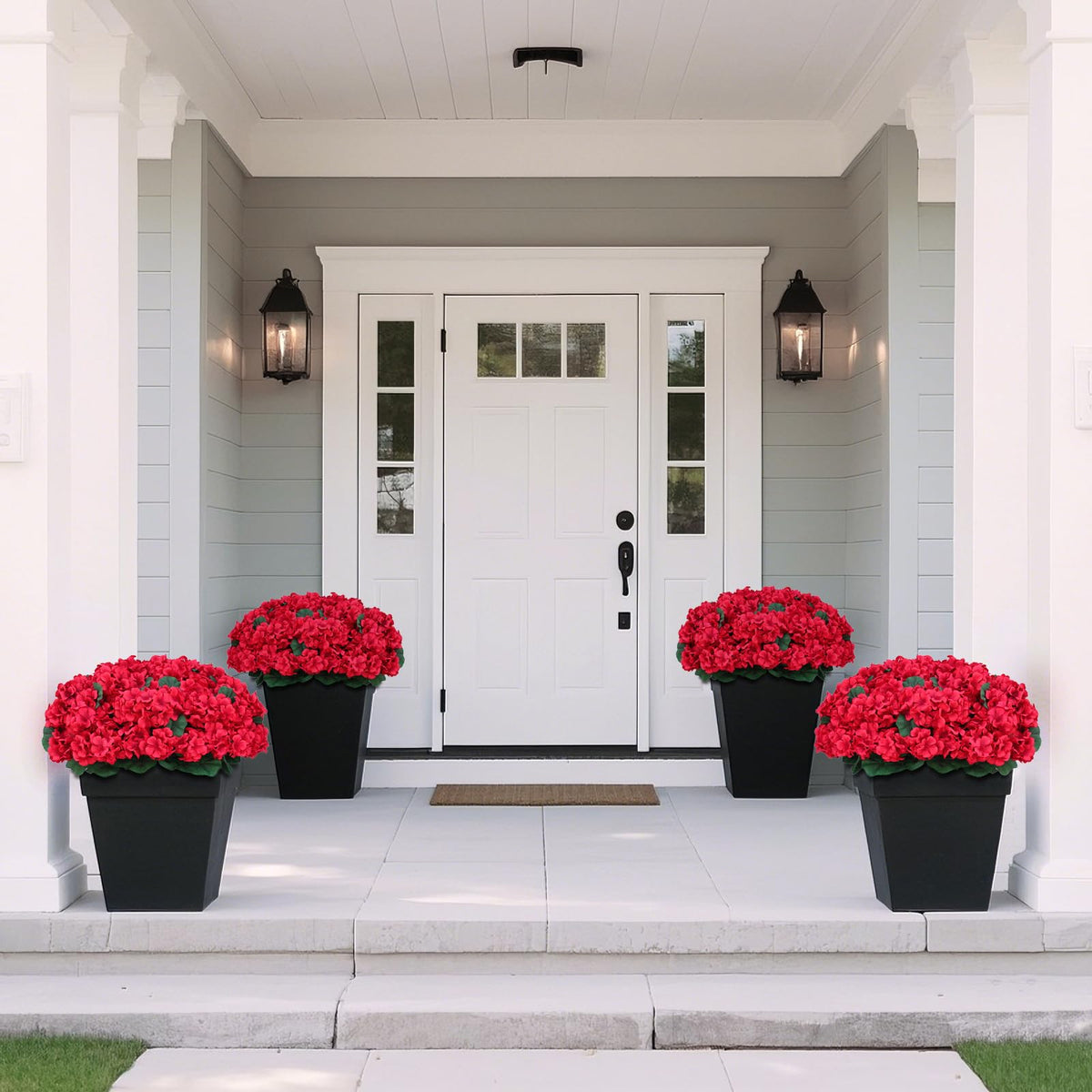 18-inch Juxdp topiary in cement-weighted pot for sturdy indoor display.