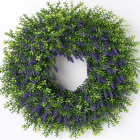 Juxdp lavender and boxwood wreath for front door adds year-round color