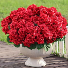 Juxdp 8 bundles geraniums, 18 inches, for vibrant outdoor porch decor.