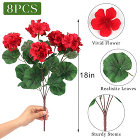Juxdp lifelike geraniums require no watering or pruning.