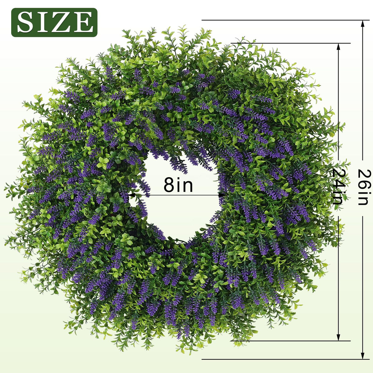 Juxdp lavender boxwood wreath for wall decor
