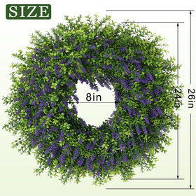 Juxdp lavender boxwood wreath for wall decor