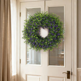Juxdp lavender boxwood wreath for window decor