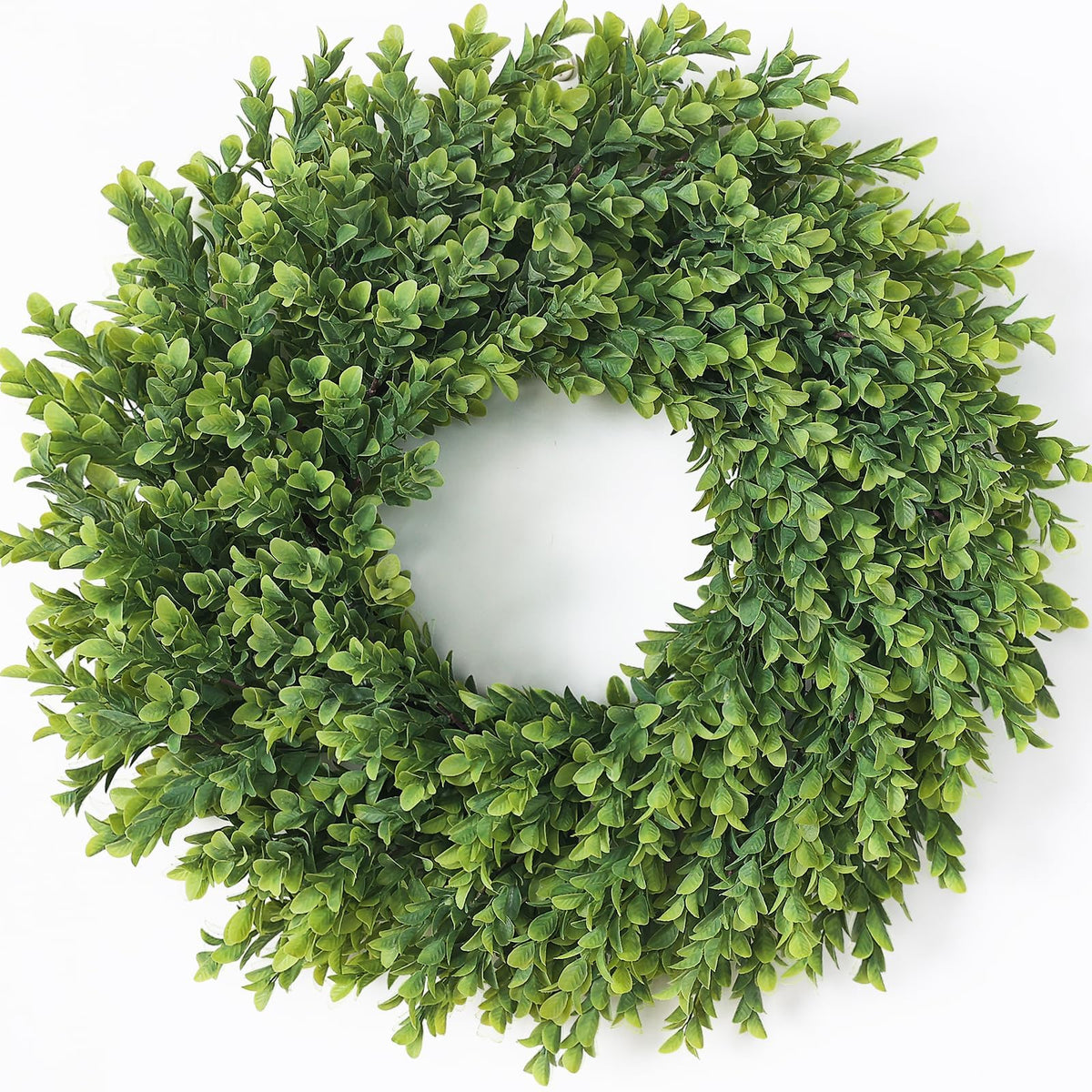 Juxdp boxwood wreath on front door boosts curb appeal
