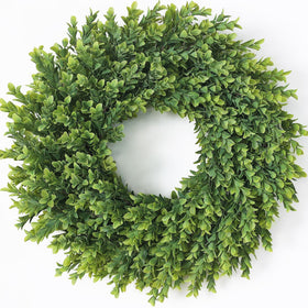 Juxdp boxwood wreath on front door boosts curb appeal
