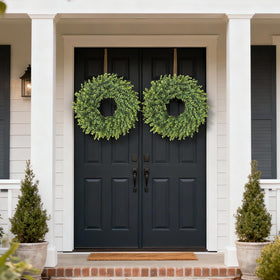 Juxdp boxwood wreath fully expanded for lush fullness
