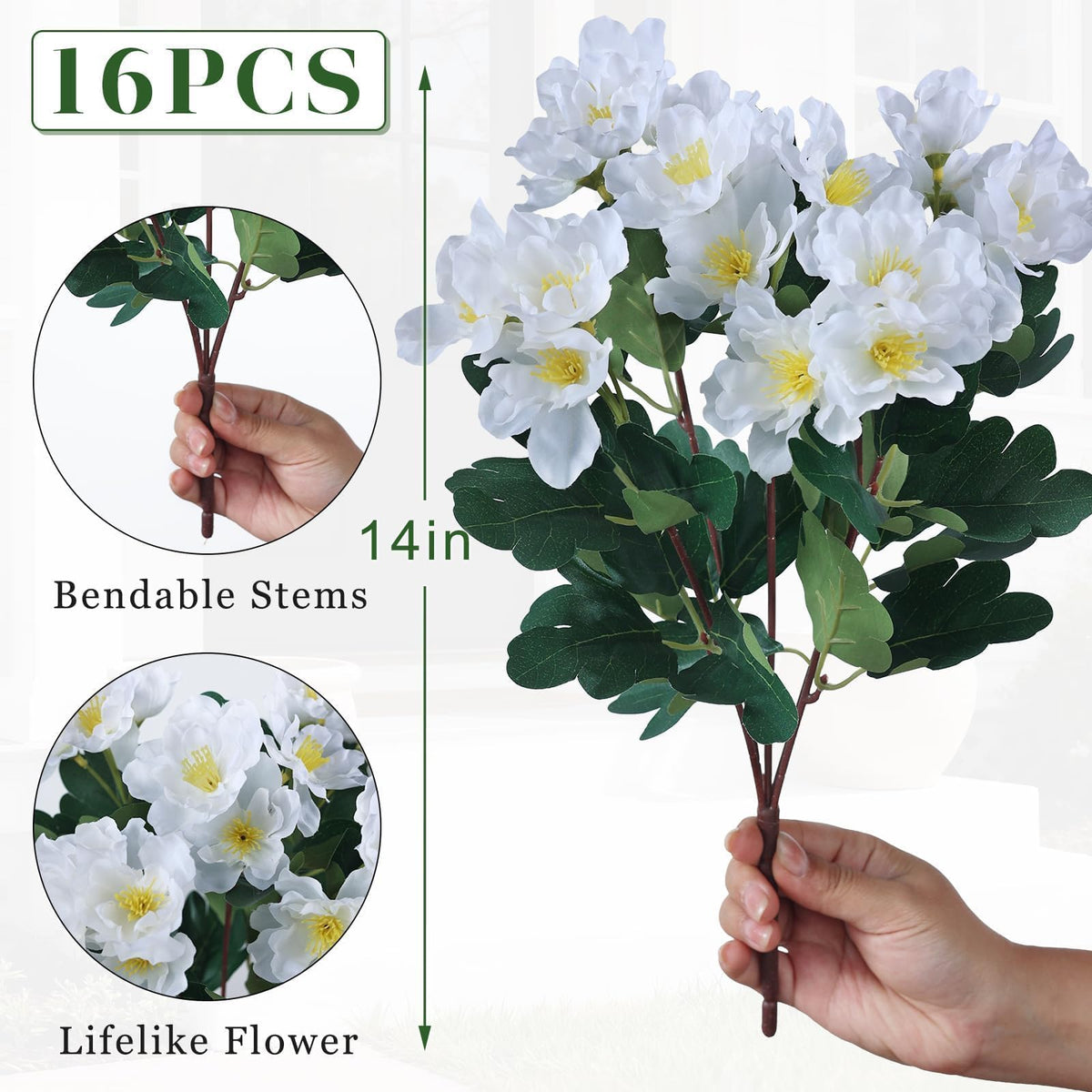 Juxdp camellia-outdoor-decor-porch: easy maintenance without watering or care.