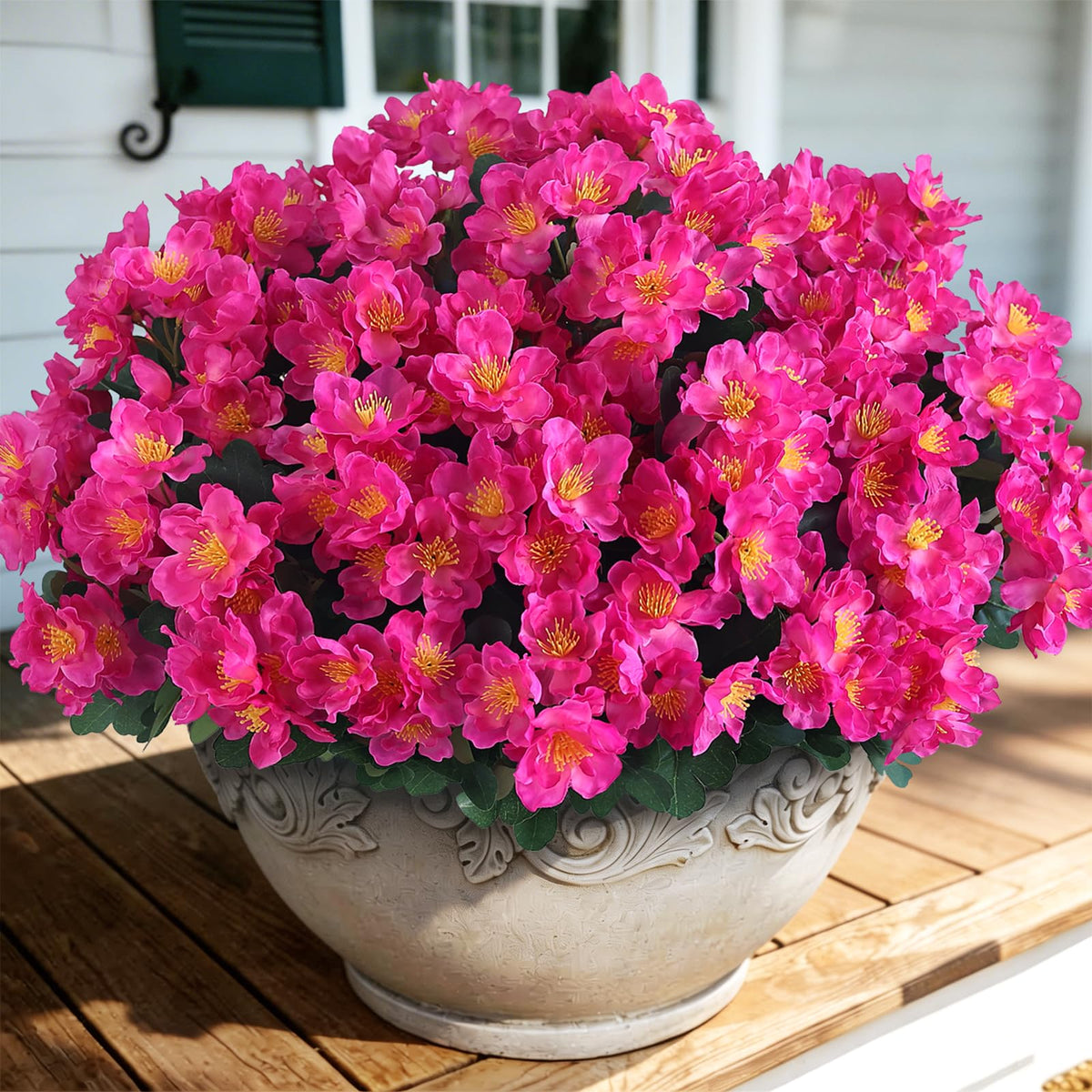 Juxdp camellia UV-resistant silk flowers withstand sun for lasting color.