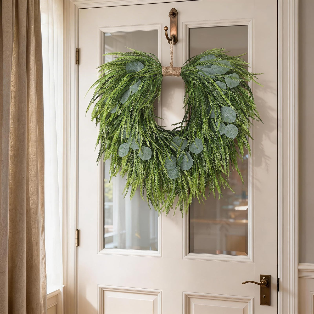 Juxdp versatile wreath for walls or fireplace, easy DIY seasonal styling.