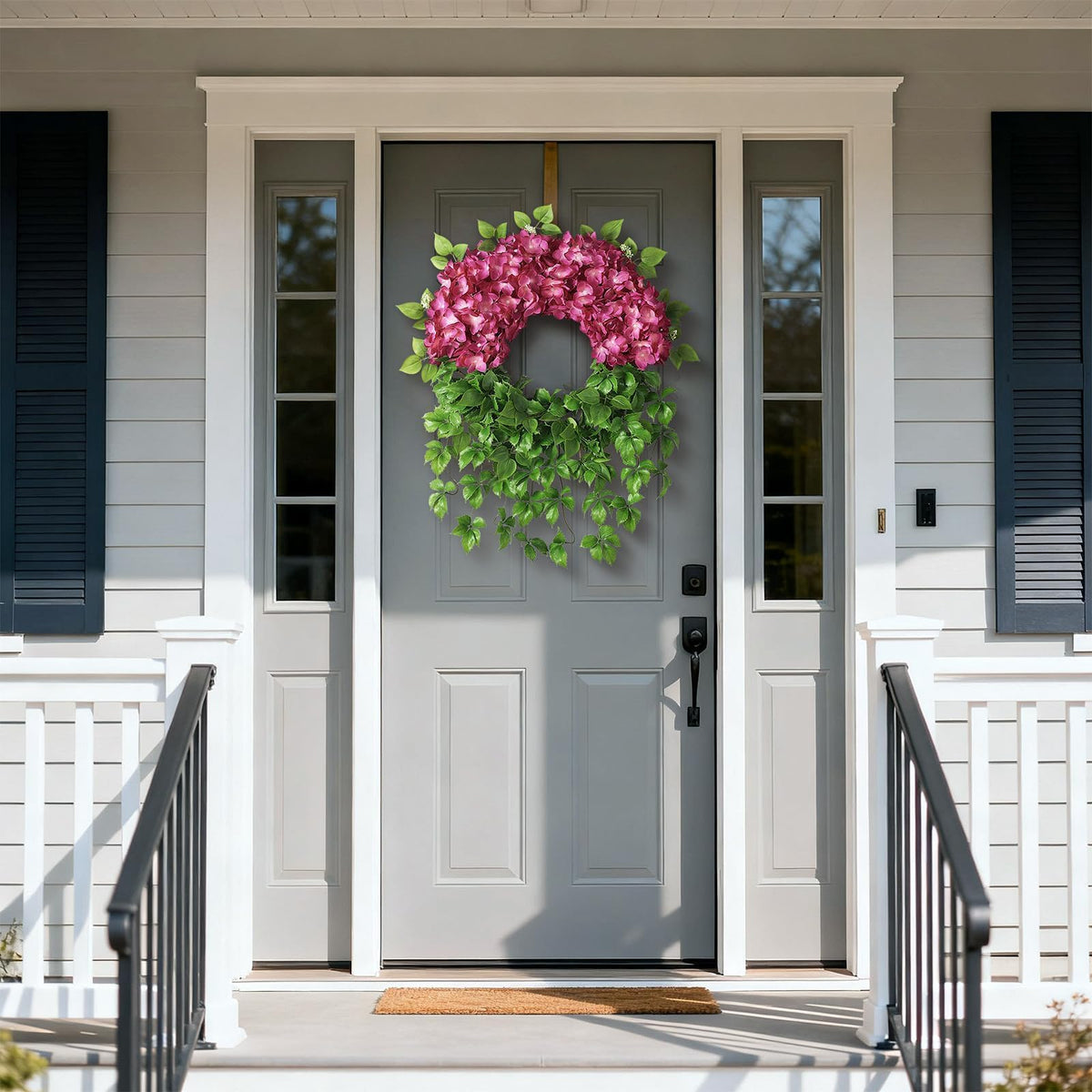 Juxdp hydrangea wreath soft silk flowers brighten indoor and outdoor spaces