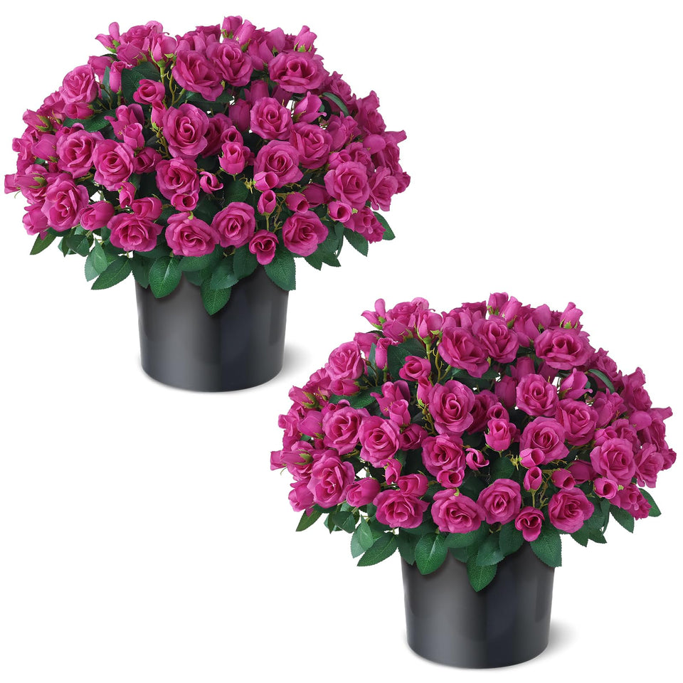Juxdp rose topiary two-pack front door display emphasizes durability and curb appeal.