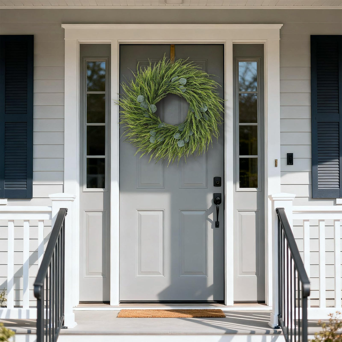 Juxdp sawgrass wreath DIY-ready with gradient greens and eucalyptus accents.