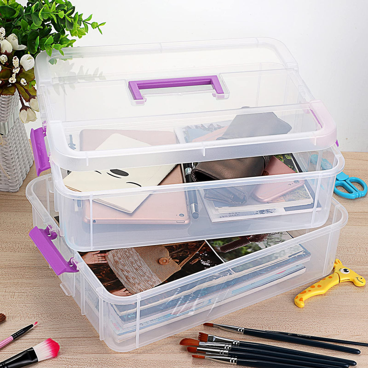 JUXYES lightweight, portable bin fits beside desks and in small corners.