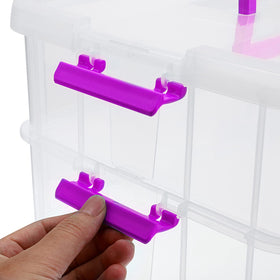 JUXYES clear lid and body reveal beads, crafts, and tools quickly.