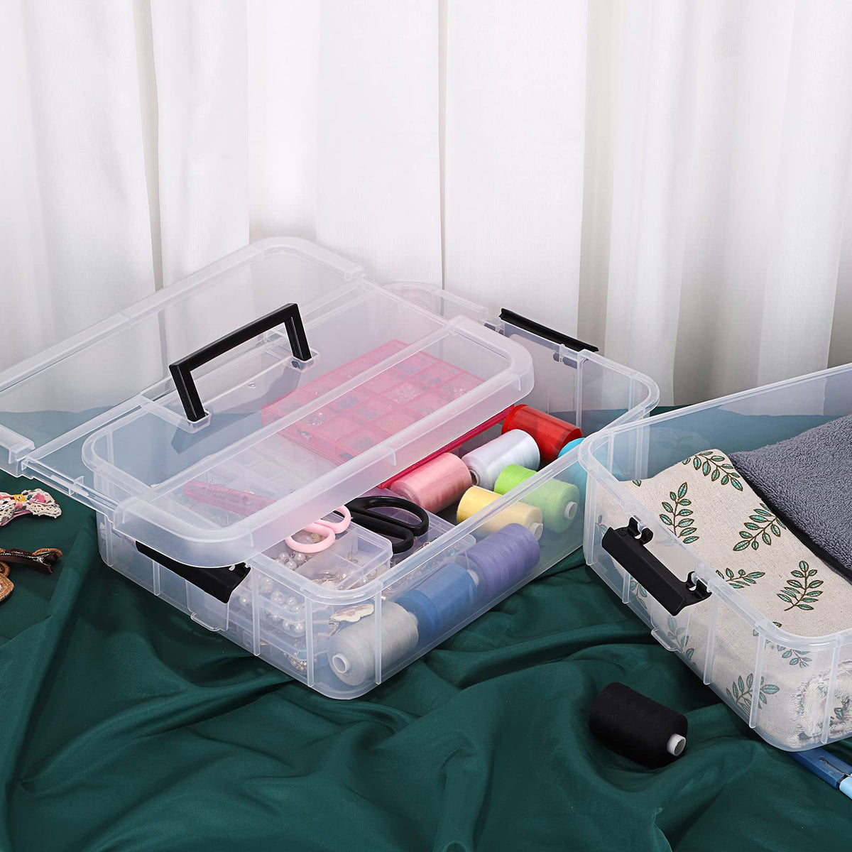 JUXYES transparent design improves visibility while stacking for organized spaces.