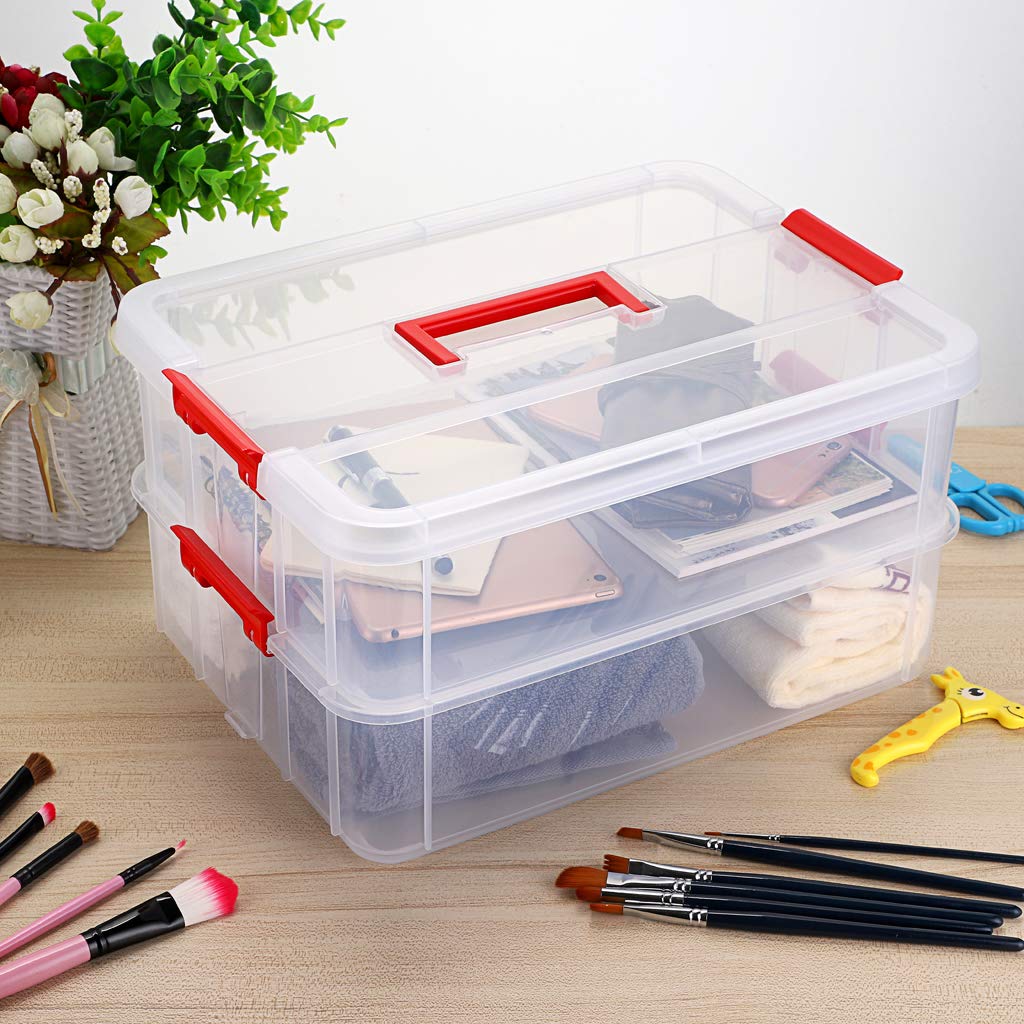 Compact, lightweight storage box for desks and shelves.