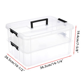 JUXYES stackable storage bin with buckle latches keeps contents secure during movement.